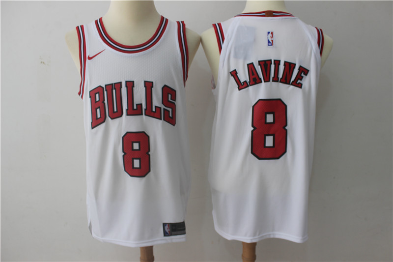 Men Chicago Bulls #8 Zach LaVine White Game Nike NBA Jerseys